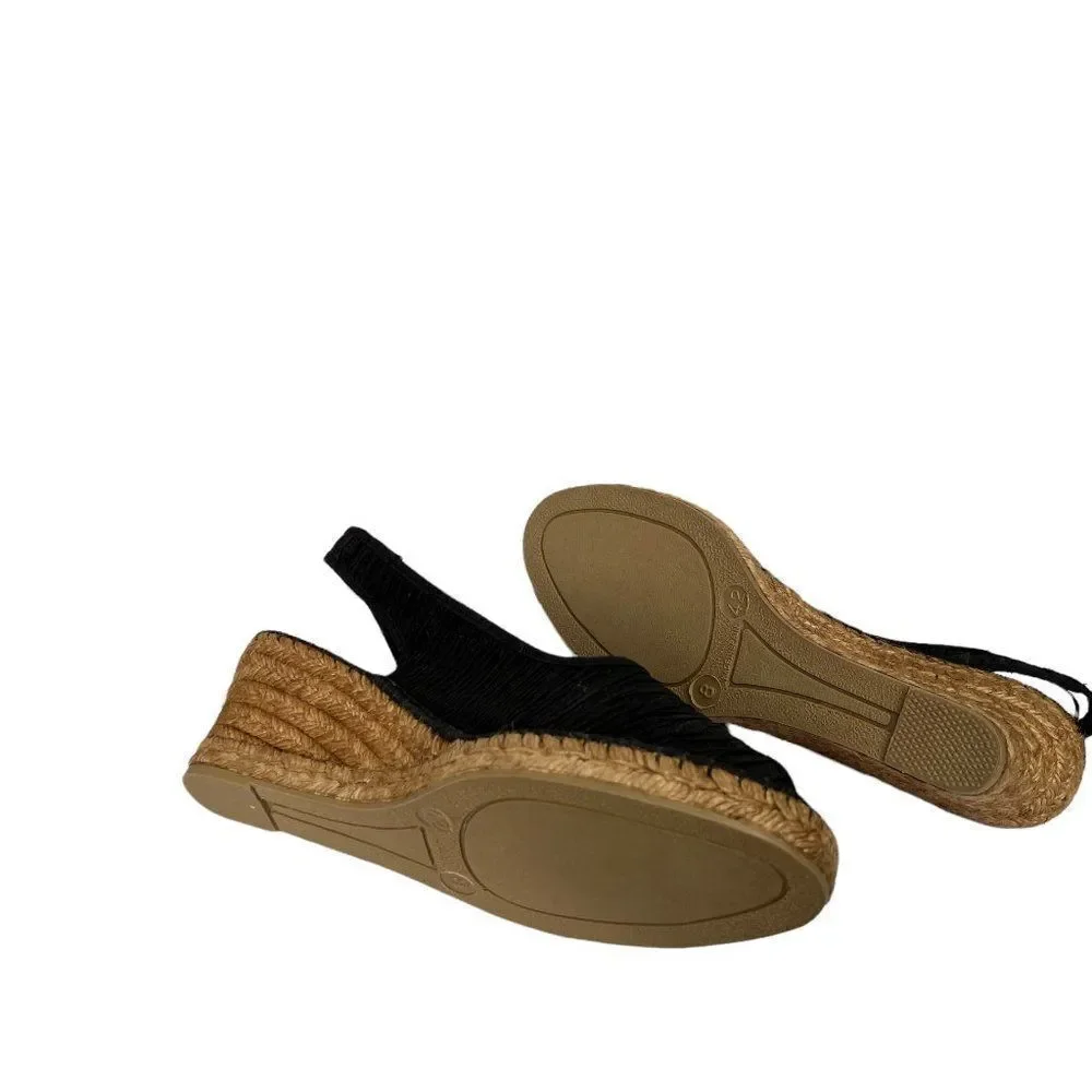 Azura by Spring Step Jeanette Espadrille Wedge Sandal in Black  EU 42/10.5-11M
